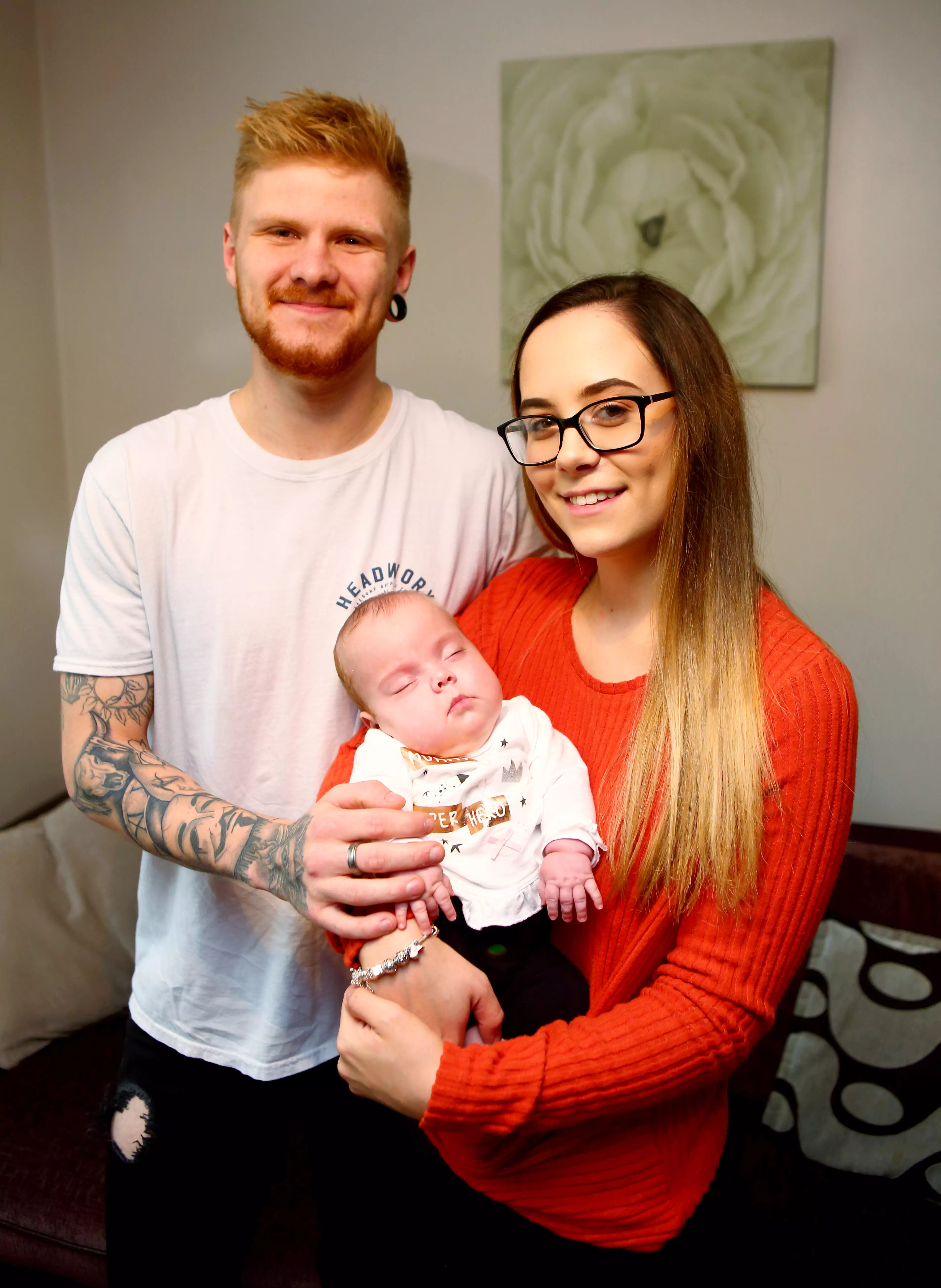 Parents Georgia Axford, 19 and Tyler Kelly, 21 discovered during the 20-week scan that their daughter had spina bifida. (