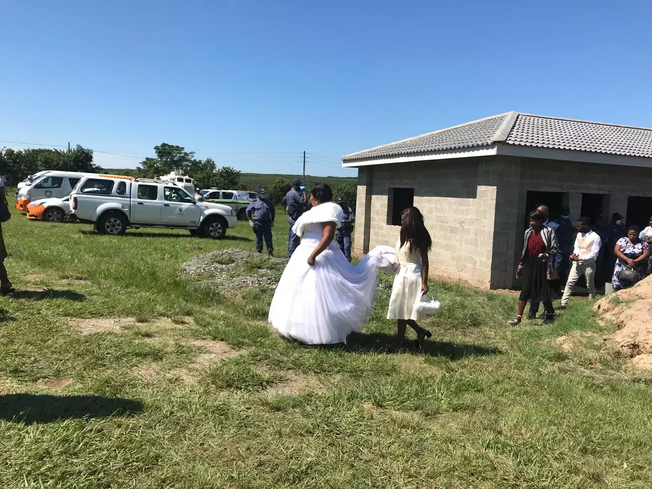 A bride and groom were arrested after their ceremony breached South Africa's strict lockdown measures.