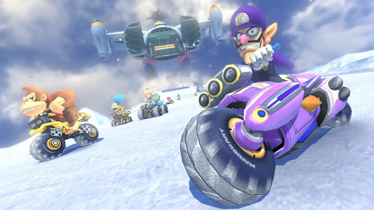 Waluigi, riding on Mount Wario, being a winner, on our winning track /