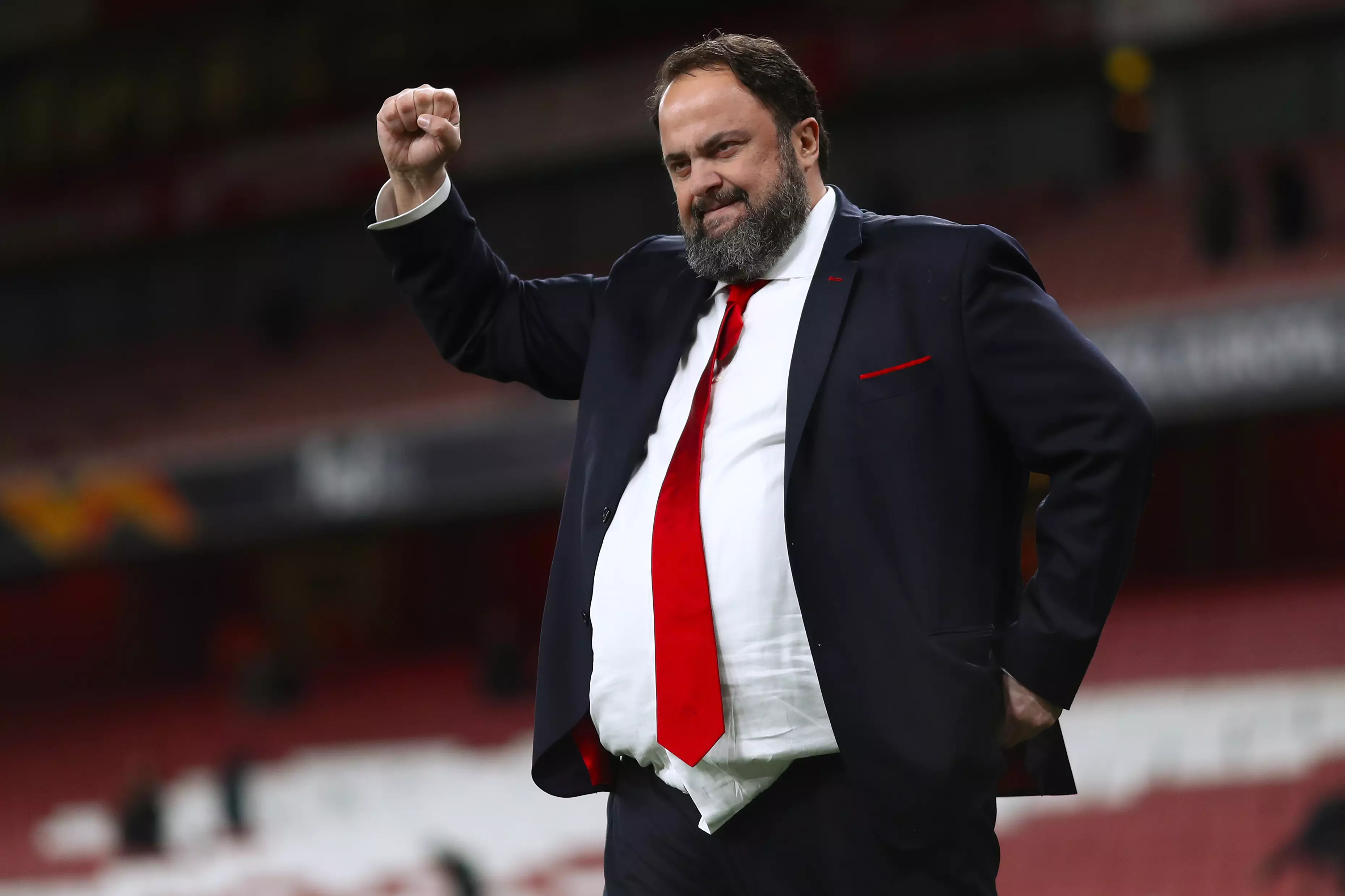 Marinakis at the Arsenal game. Image: PA Images