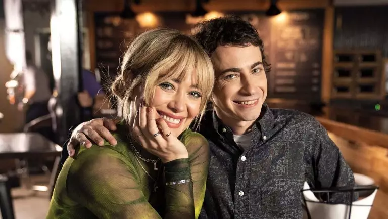 Disney shared a photo of Hilary Duff (Lizzie) with costar Adam Lamberg (Gordo) as filming commences (
