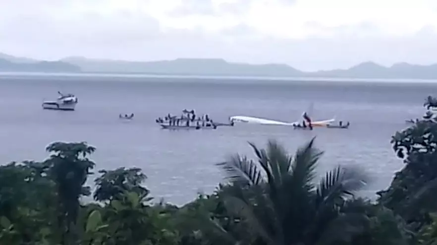 Plane Crash Lands Into The Ocean