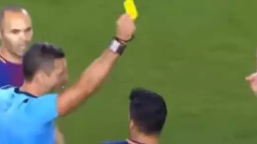 WATCH: Lionel Messi Gets Himself Booked For A Stupid Reason