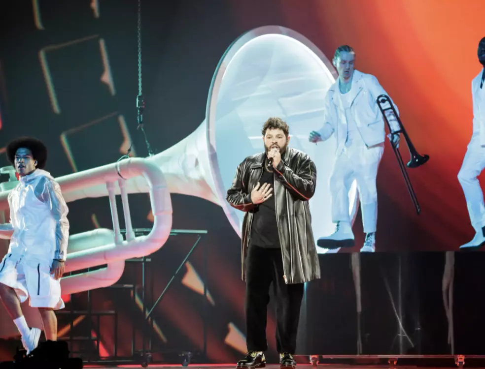 James Newman performed 'Embers' during the live semi-final on Thursday