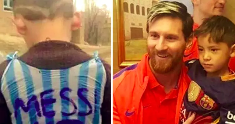 Little Kid Who Had Plastic Bag Messi Shirt Finally Meets His Hero