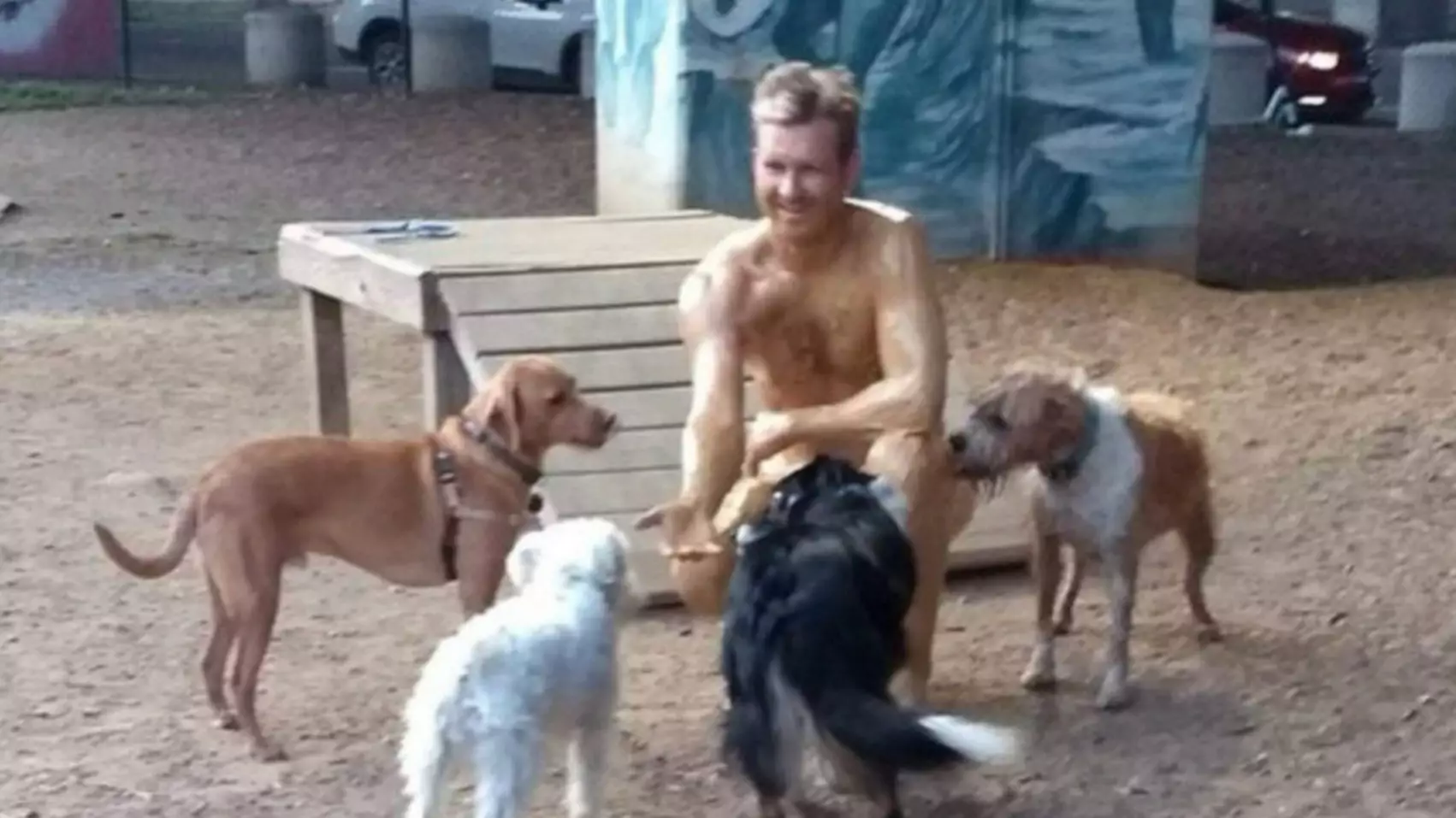 Man Who Finished Last In Fantasy Football Had To Cover Himself In Peanut Butter At Dog Park