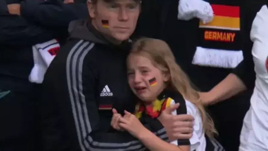 German Girl Pictured Crying After Wembley Defeat Asks For £36,000 Raised To Go To Charity