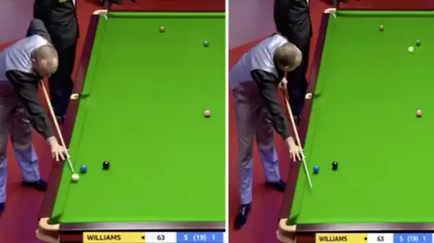 Mark Williams Knocks In No Look Pot In World Championships