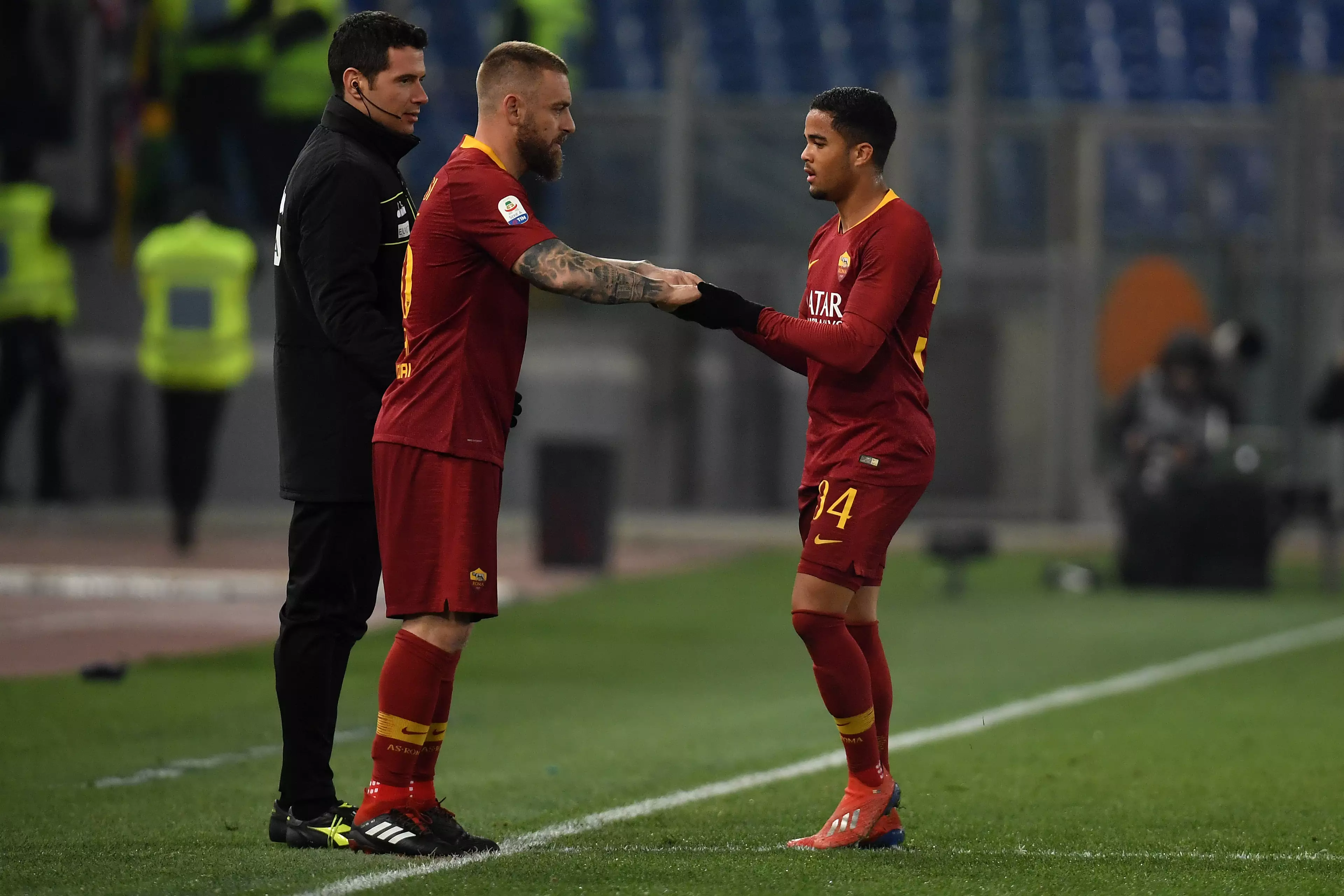 De Rossi comes on as a substitute for Justin Kluivert. Image: PA