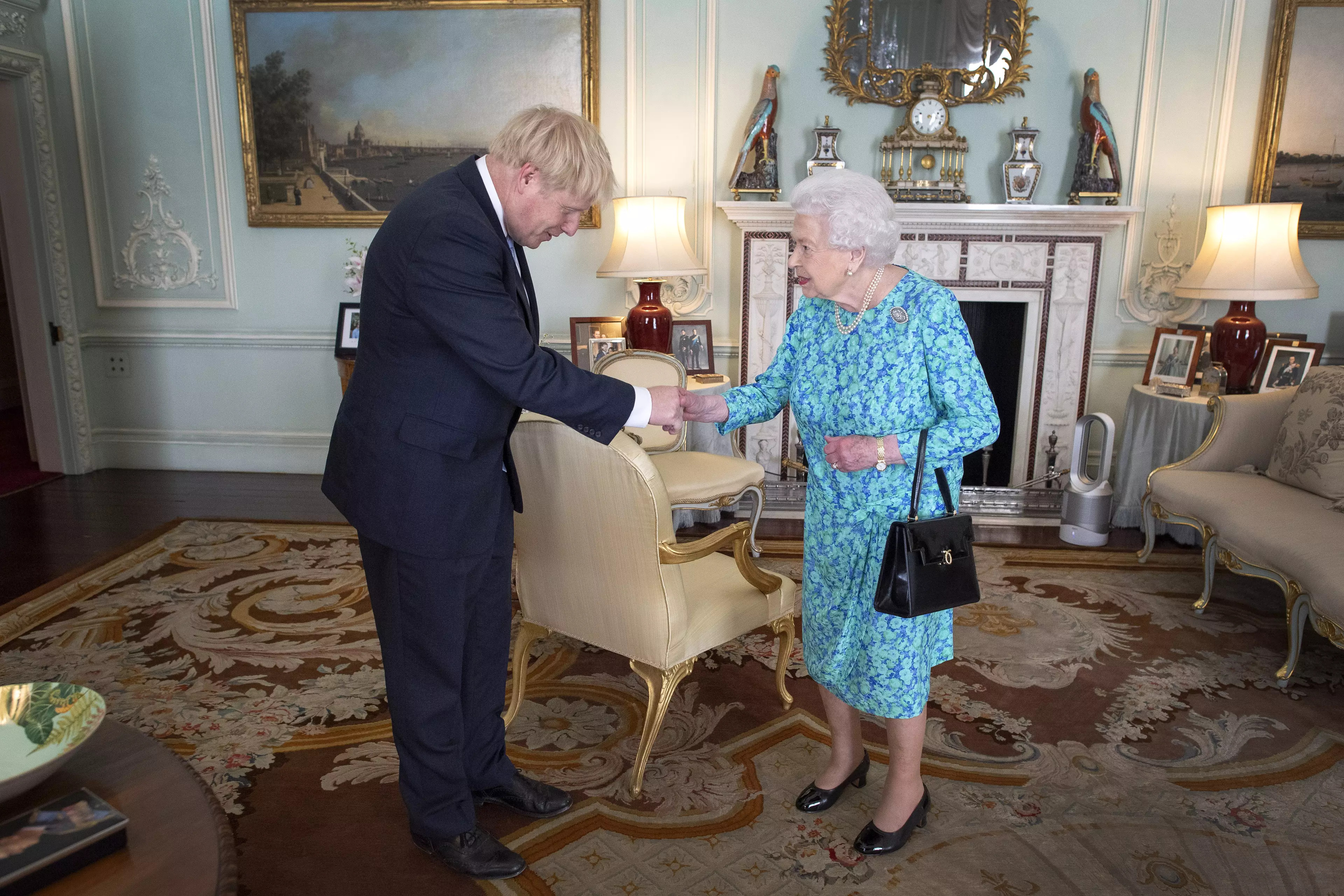 Boris Johnson with the Queen at Buckingham Palace last month (
