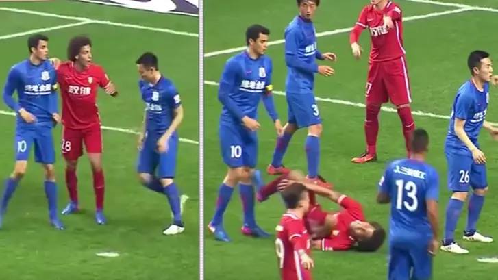 WATCH: Chinese Super League Player Docked Season's Wage After Deliberately Stamping On Axel Witsel 