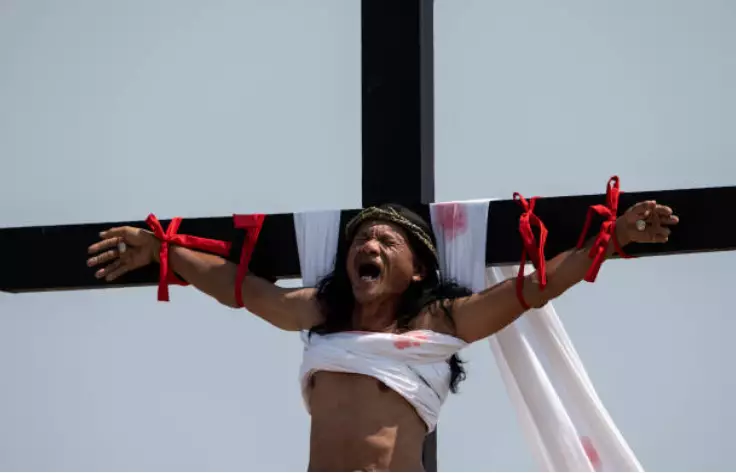 The 58-year-old was crucified for the 33rd time, this year.