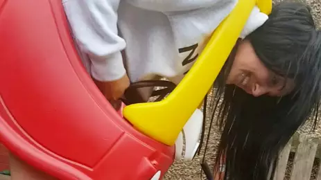 Woman Gets Herself Stuck In Kids' Toy Car, Has To Be Cut Out With Bread Knife