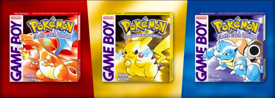 The internationally released editions of Pokémon Red, Yellow and Blue /