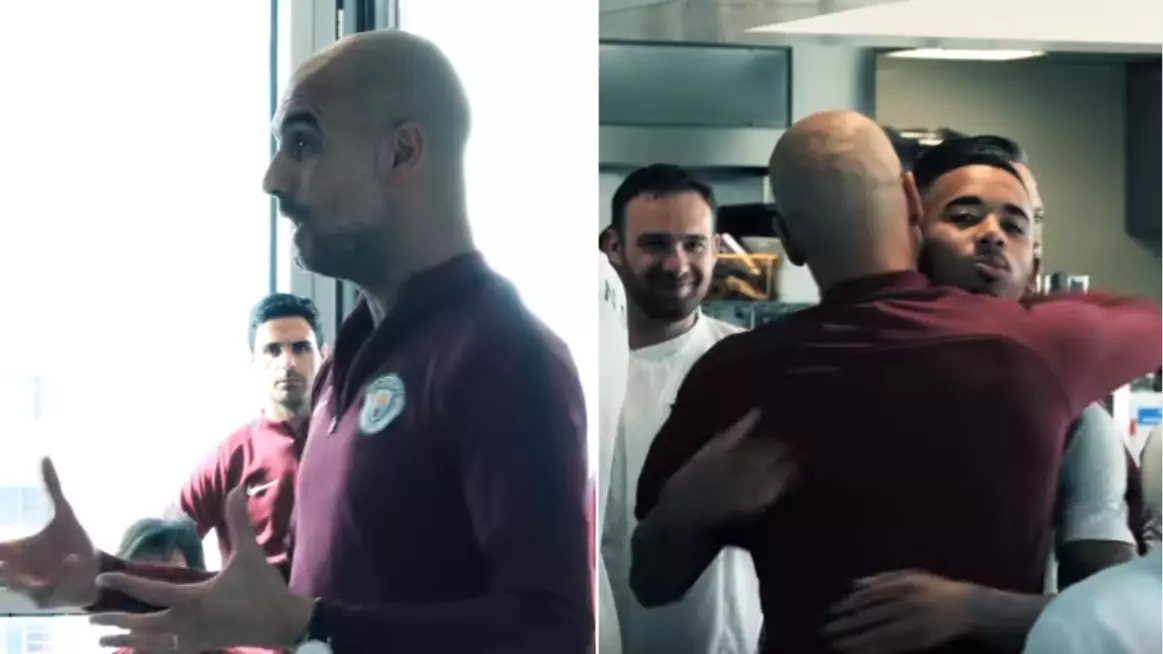 Pep Guardiola Gave Emotional 3 Minute Speech To Manchester City Players After Title Win