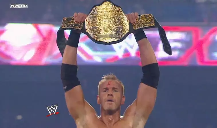 'Christian' with the WWE title. Image: WWE