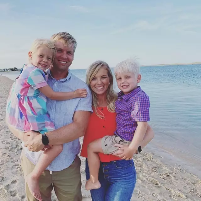 Amanda Habrun with her husband and kids.