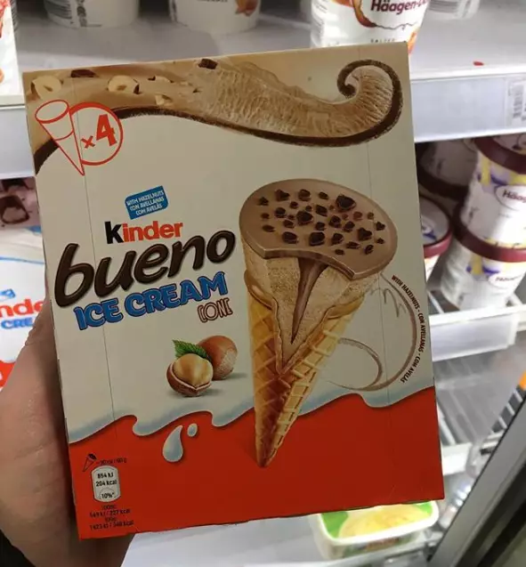 Kinder Bueno Ice Cream Cones.