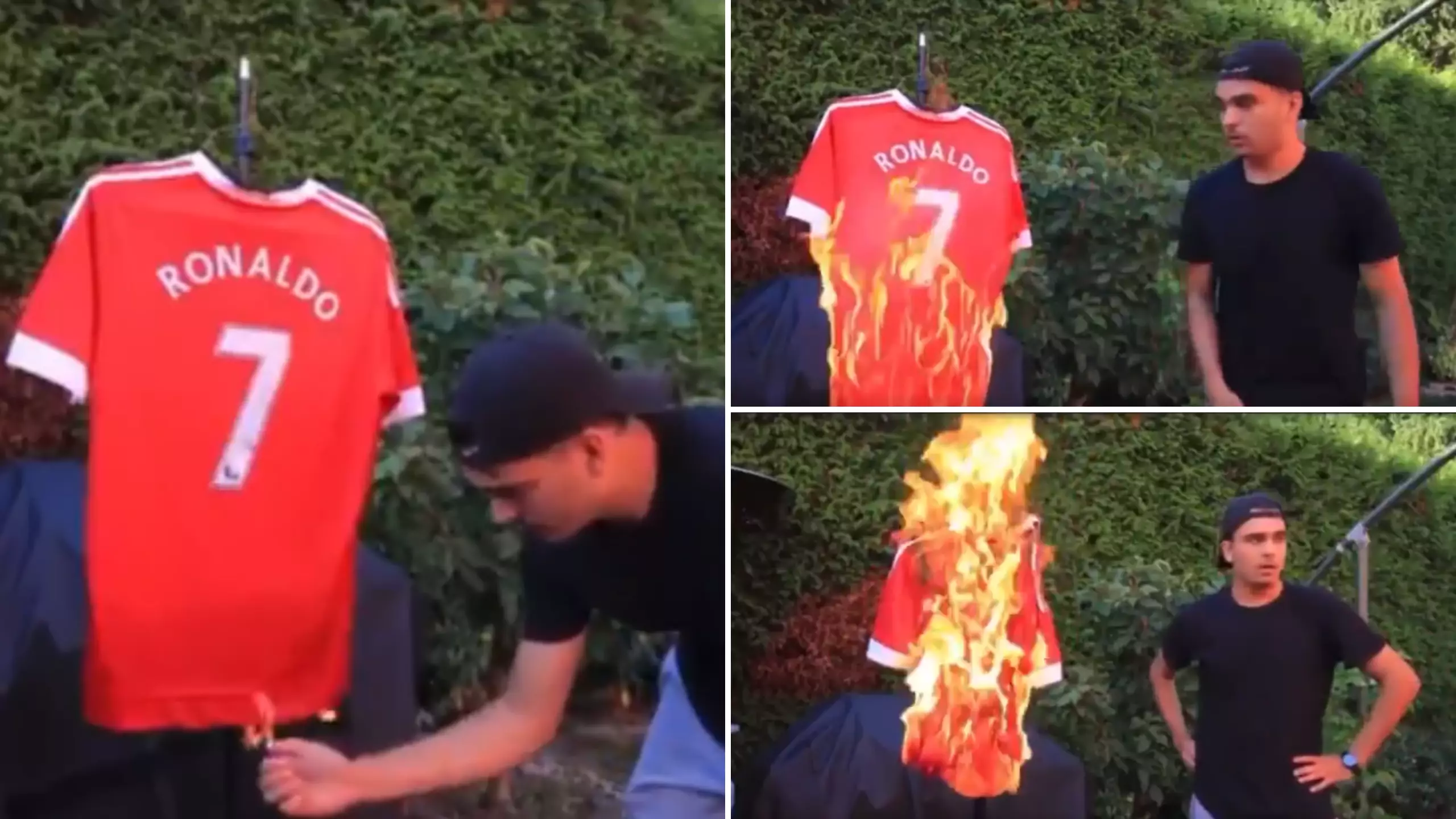 Manchester United Fan Burnt His Cristiano Ronaldo Shirt On Camera Hours Before Transfer