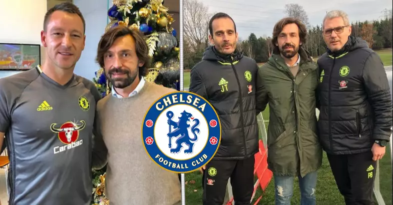 Andrea Pirlo Spotted At Chelsea's Training Ground This Afternoon 