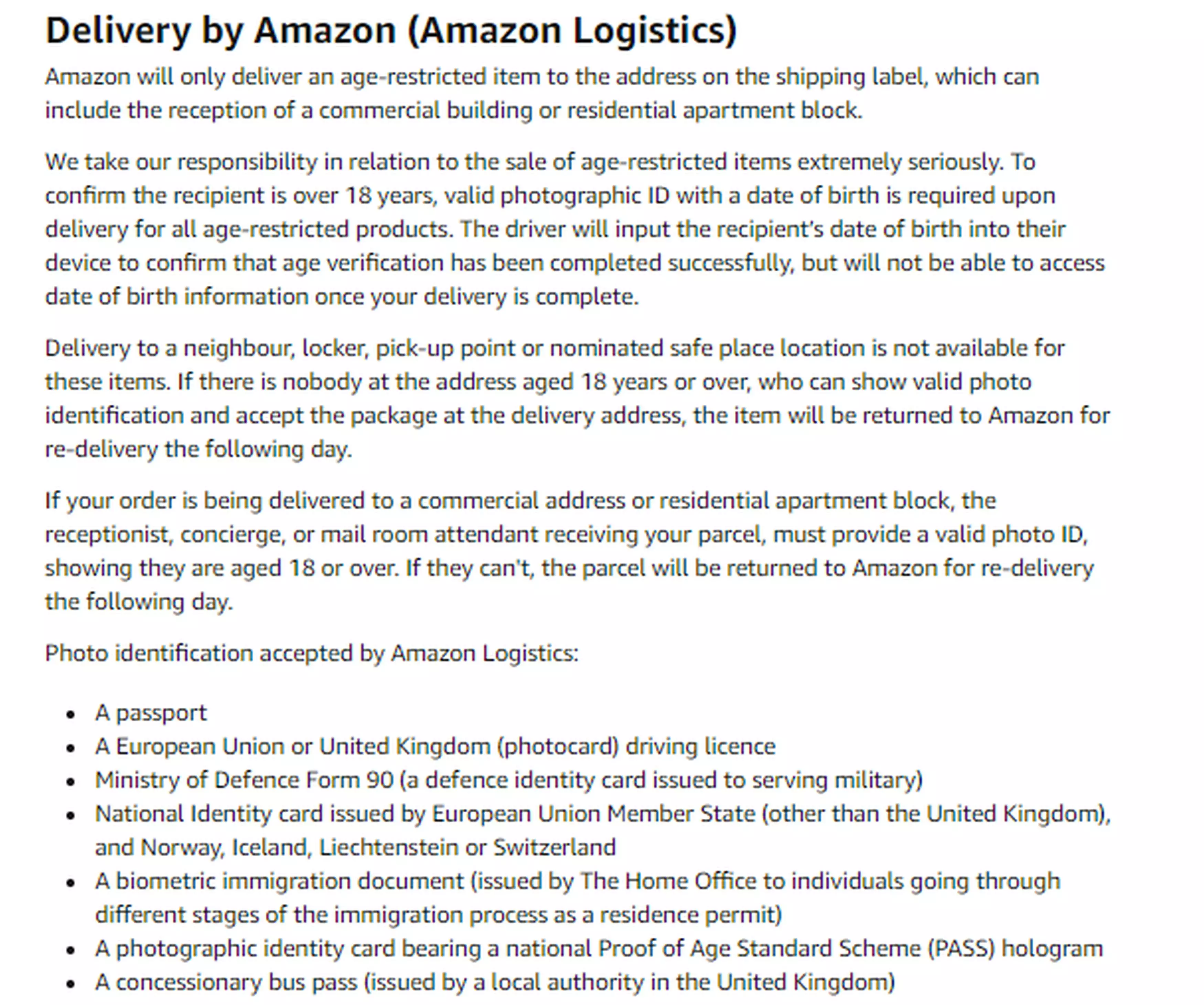 The Amazon requirements didn't allow Natasha to use non-photo ID (