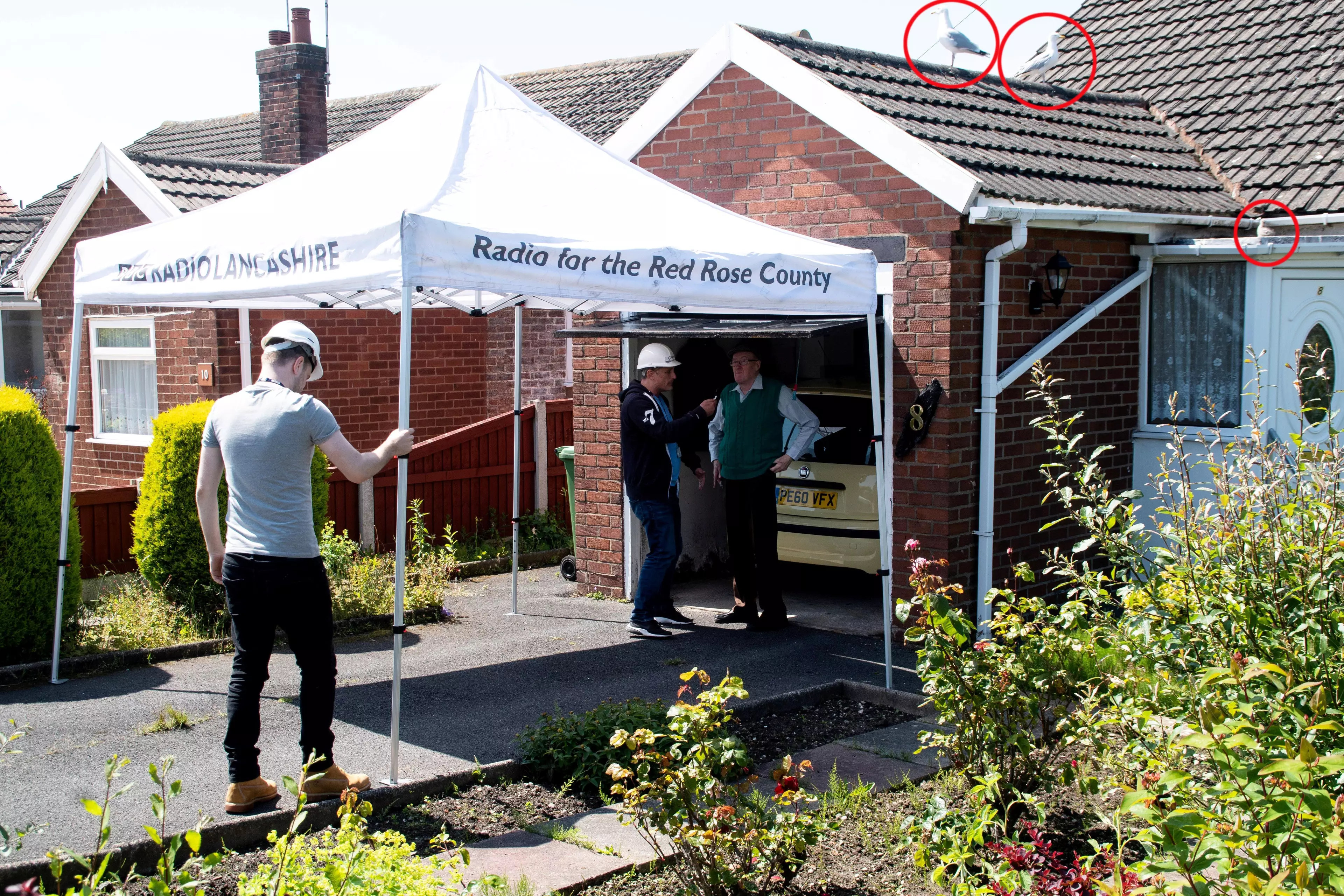 BBC Radio Lancashire put a canopy up outside the couple's home.