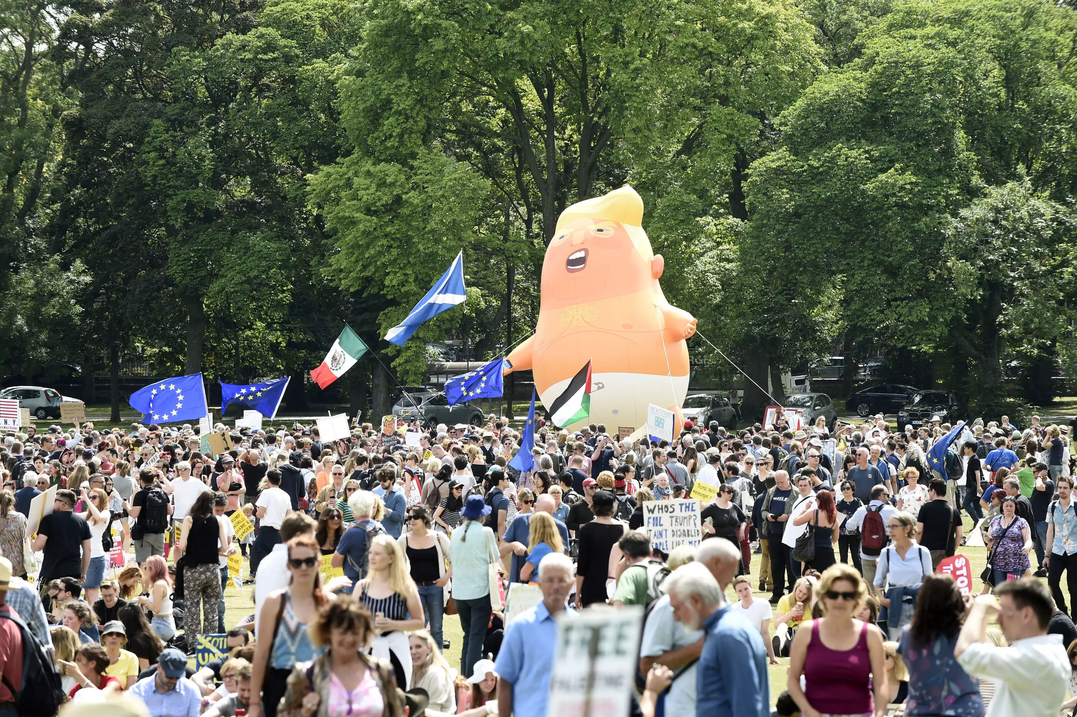 The Trump baby blimp made an appearance in Scotland.