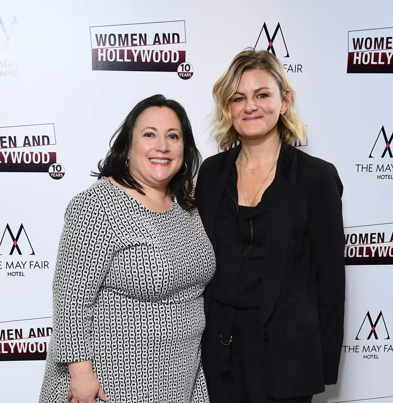 Melissa Silverstein (left) attending the Women and Hollywood 10th Anniversary Awards.