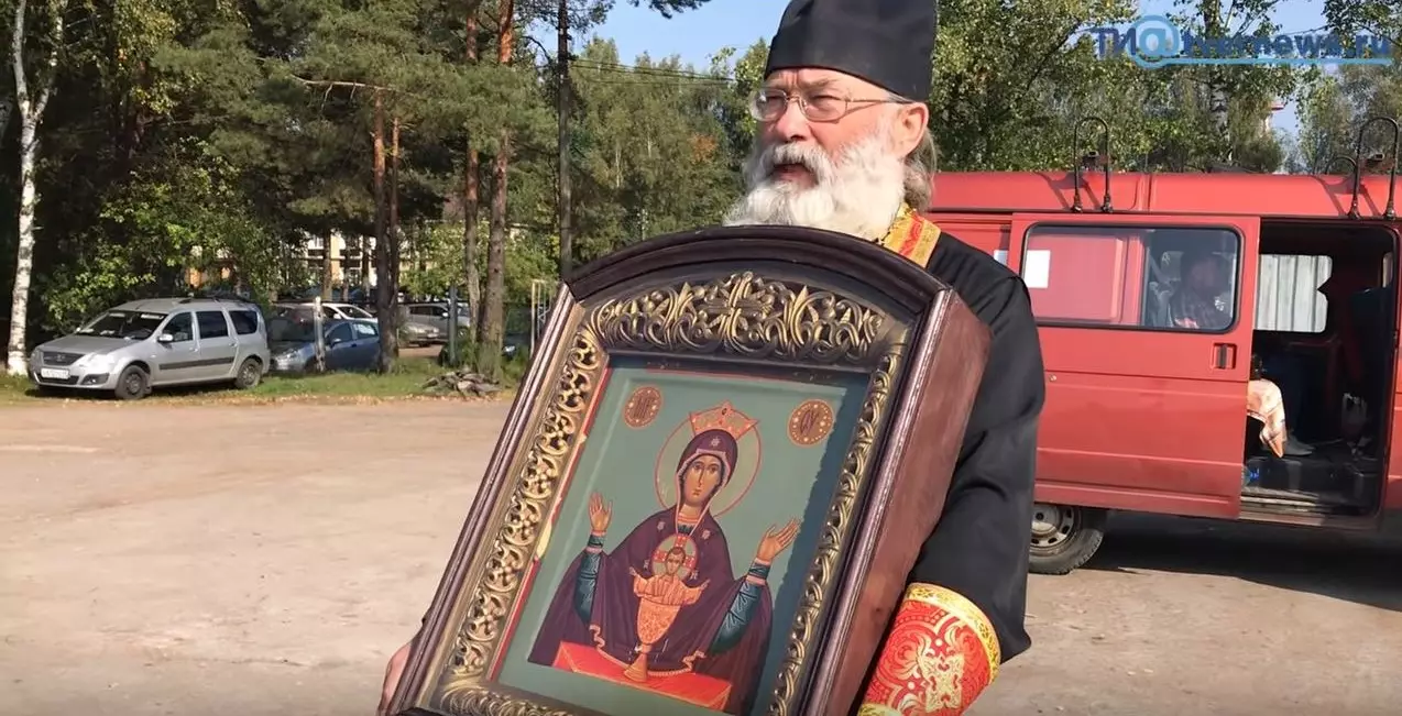 Goryachev has boarded a plane every year since 2006, armed with icons to encourage sobriety.