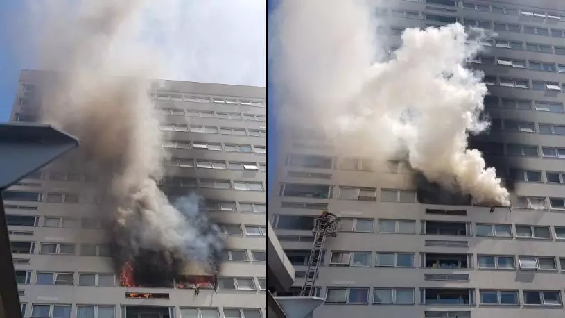 Flames Shoot Out Of Windows In London Tower Block Fire
