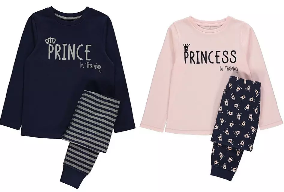 The PJs for little prince and princesses aged 2-14 are just £7 per set.