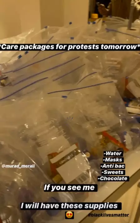 Amber Gill shared care packages with other protesters (