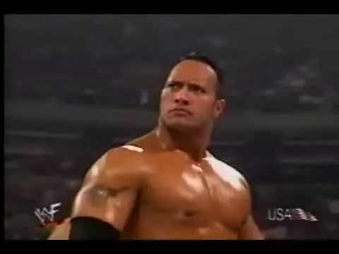 Dwayne Johnson back in his WWE days.