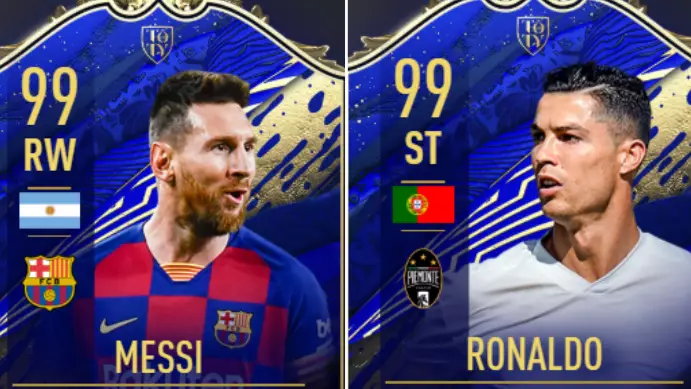 Lionel Messi And Cristiano Ronaldo's FIFA Team Of The Year Cards Have Been Compared