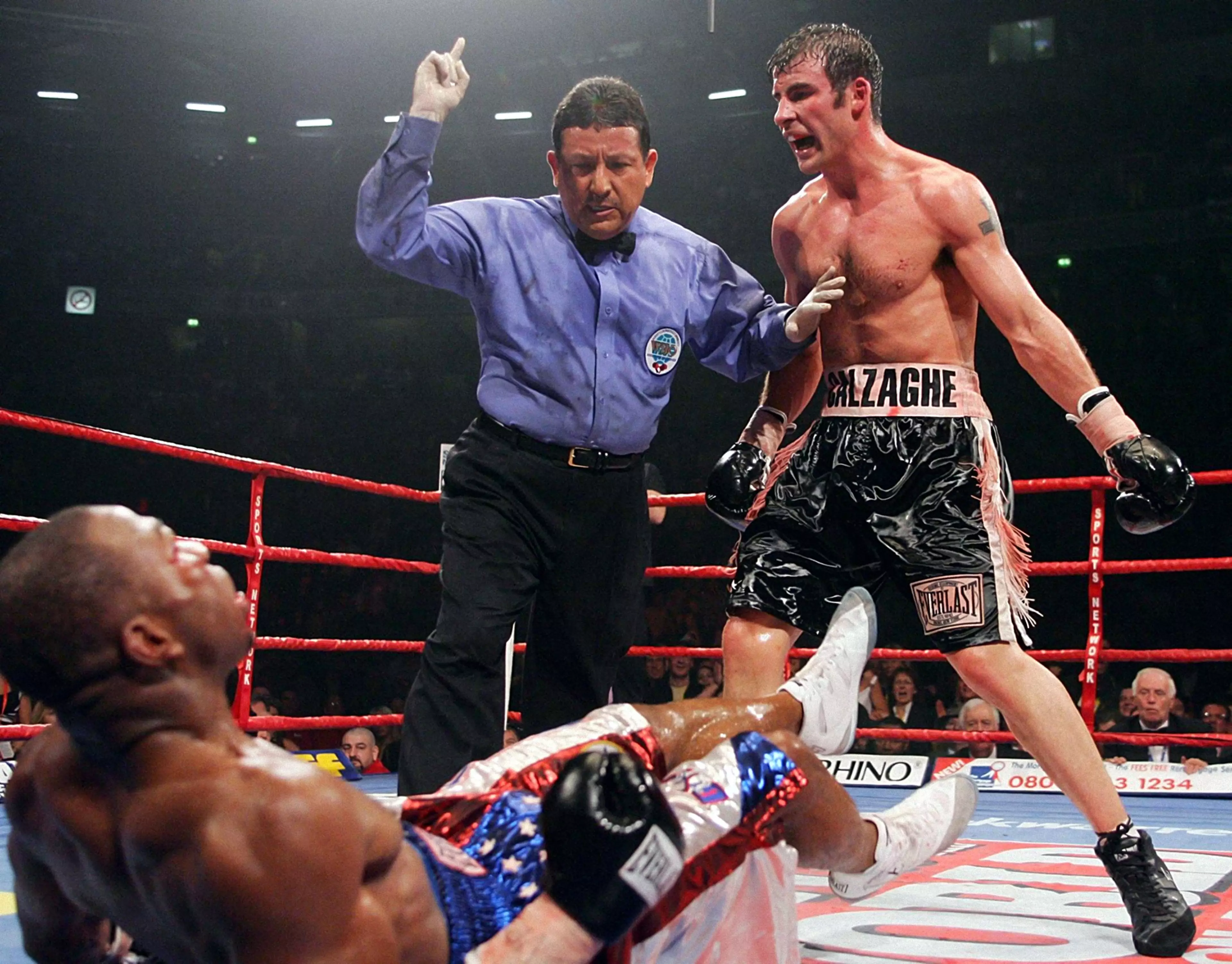 Calzaghe against Jeff Lacy. Image: PA Images