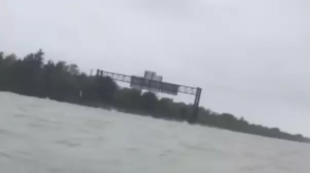 Video Shows Terrifying Extent Of Texas Interstate Floods During Hurricane Harvey