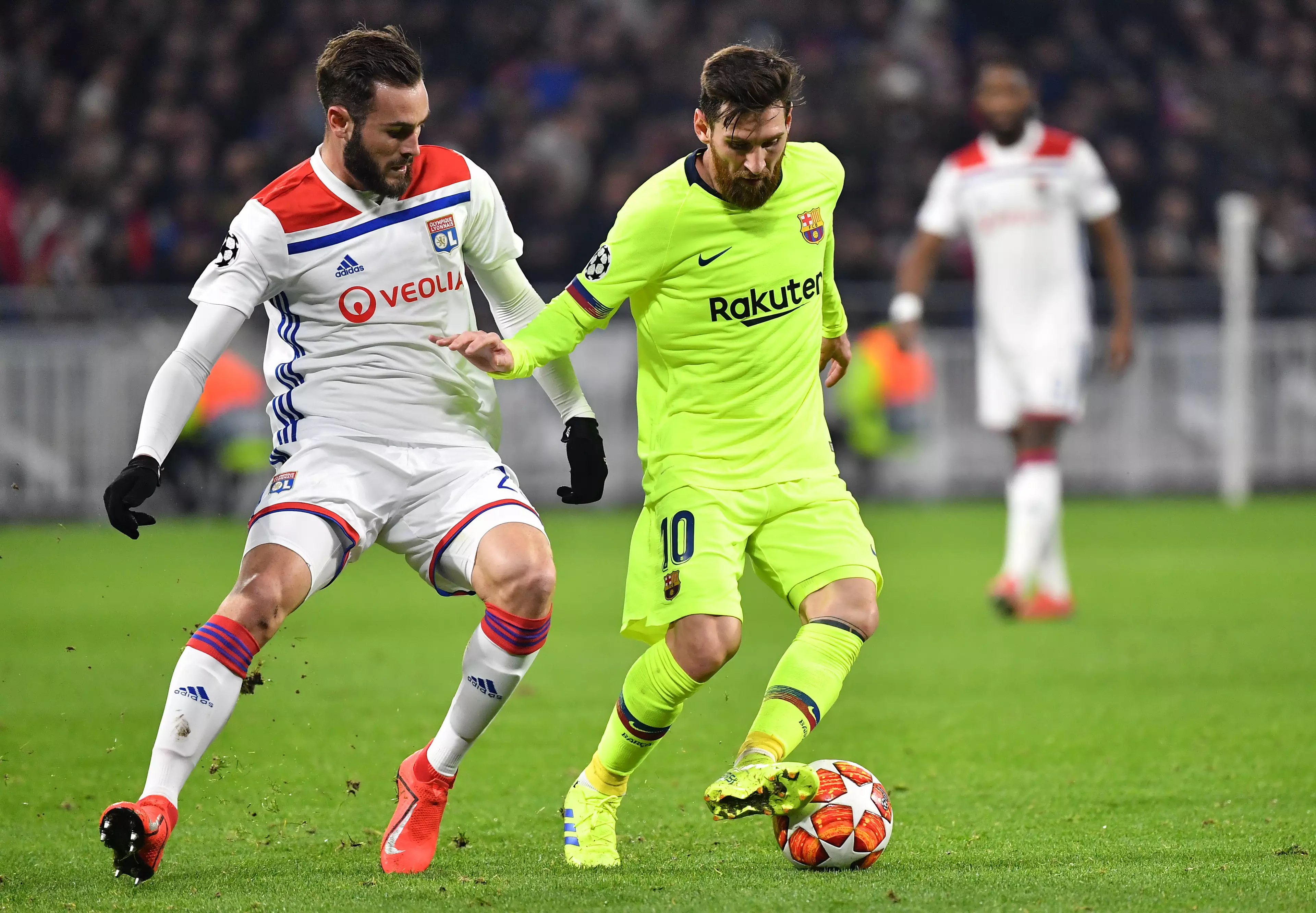 Messi was well marshalled against Lyon. Image: PA Images