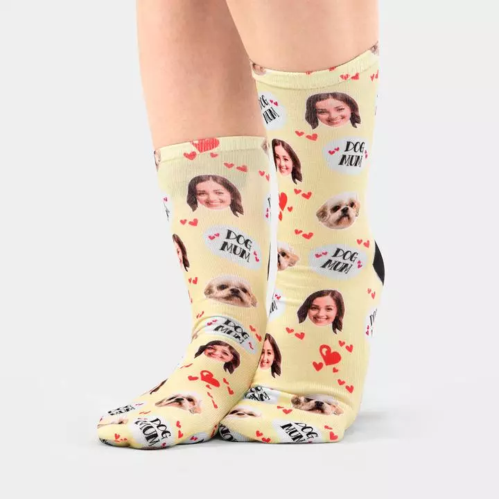 Personalised dog print socks, £19.99.