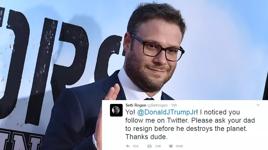 Seth Rogen Slid Into Donald Trump Jr's Dms With Message For The President