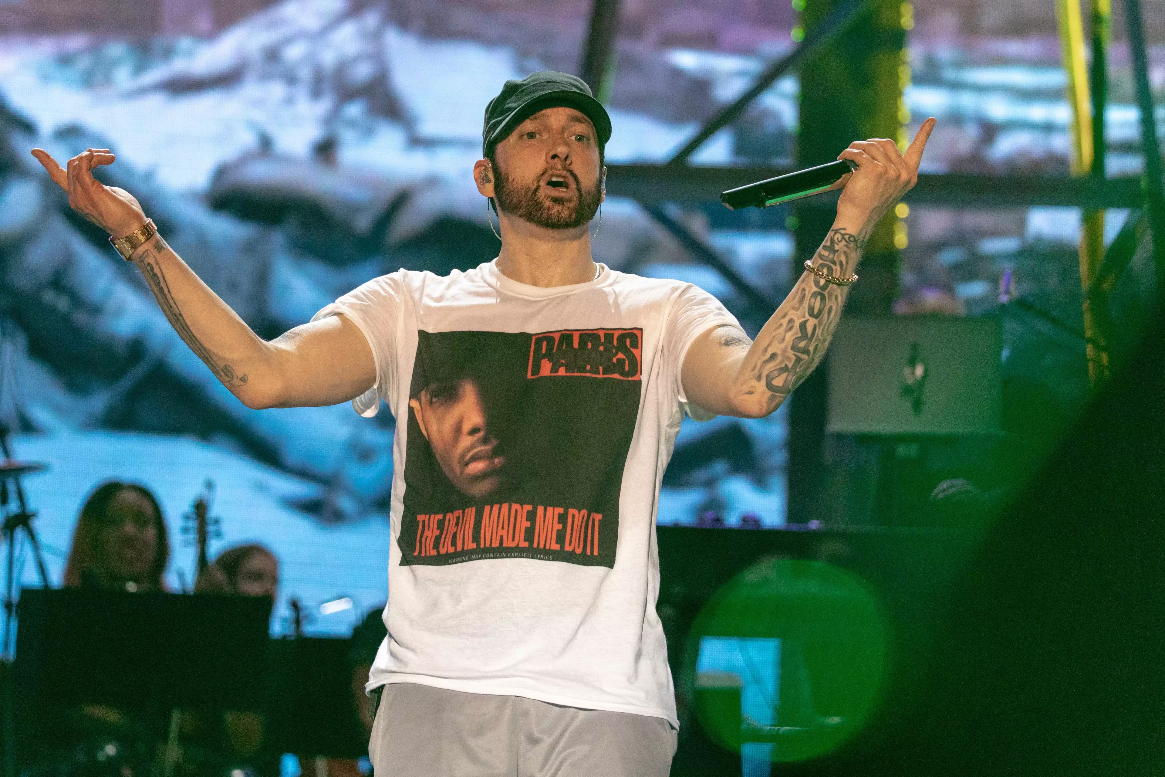 Eminem at Bonnaroo Music Festival in 2018.