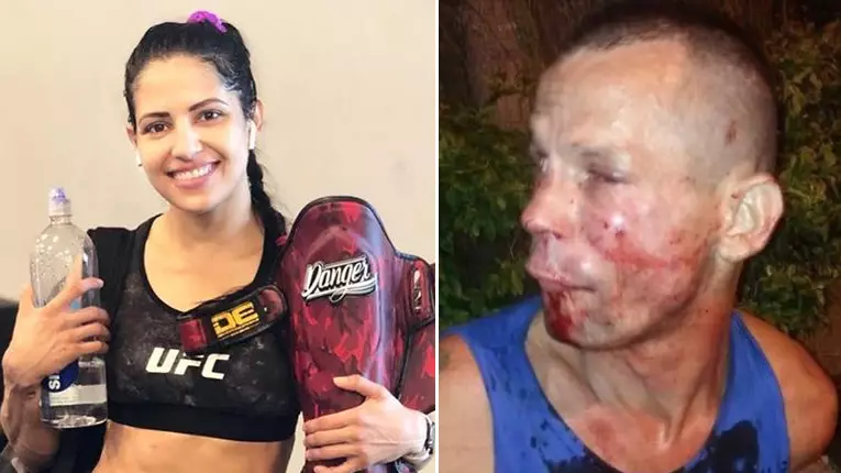 UFC's Polyana Viana​ Punched, Kicked And Choked Out Thug Who Threatened Her With Cardboard Gun