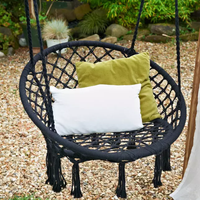 The swing chair is the perfect stylish garden accessory (
