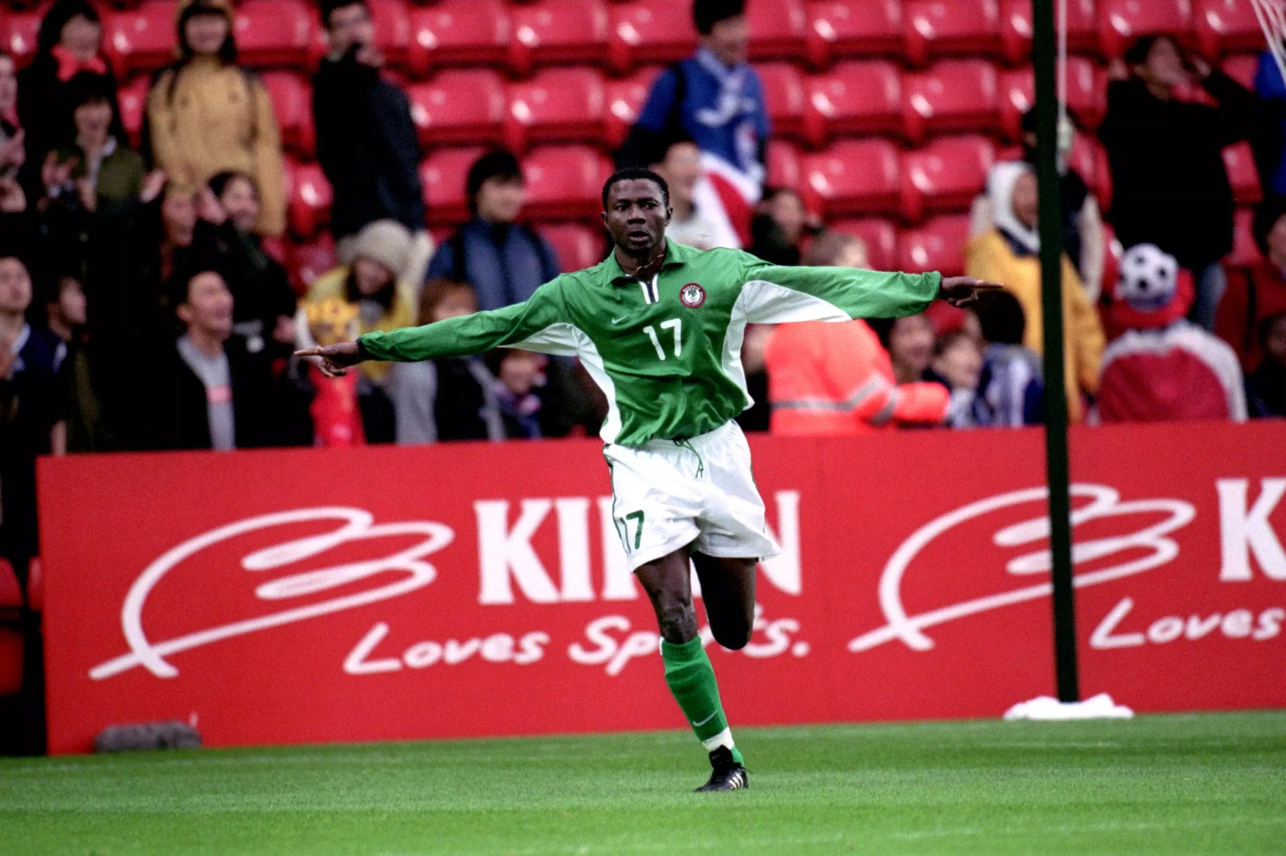 Aghahowa making his mark for Nigeria. Image: PA Images.