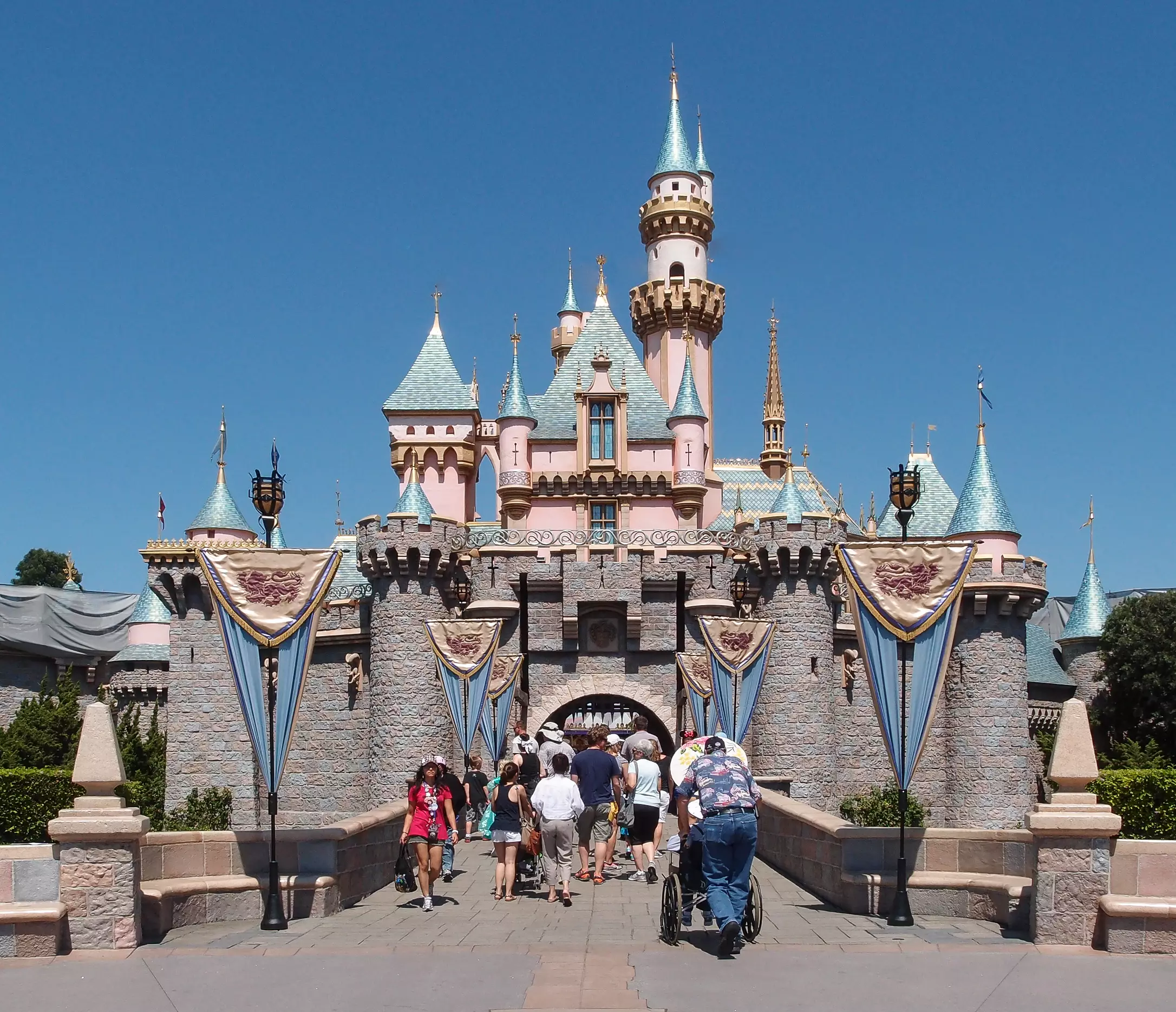The Sleeping Beauty castle in Anaheim California's Disneyland Park was opened to the public in 1955 (