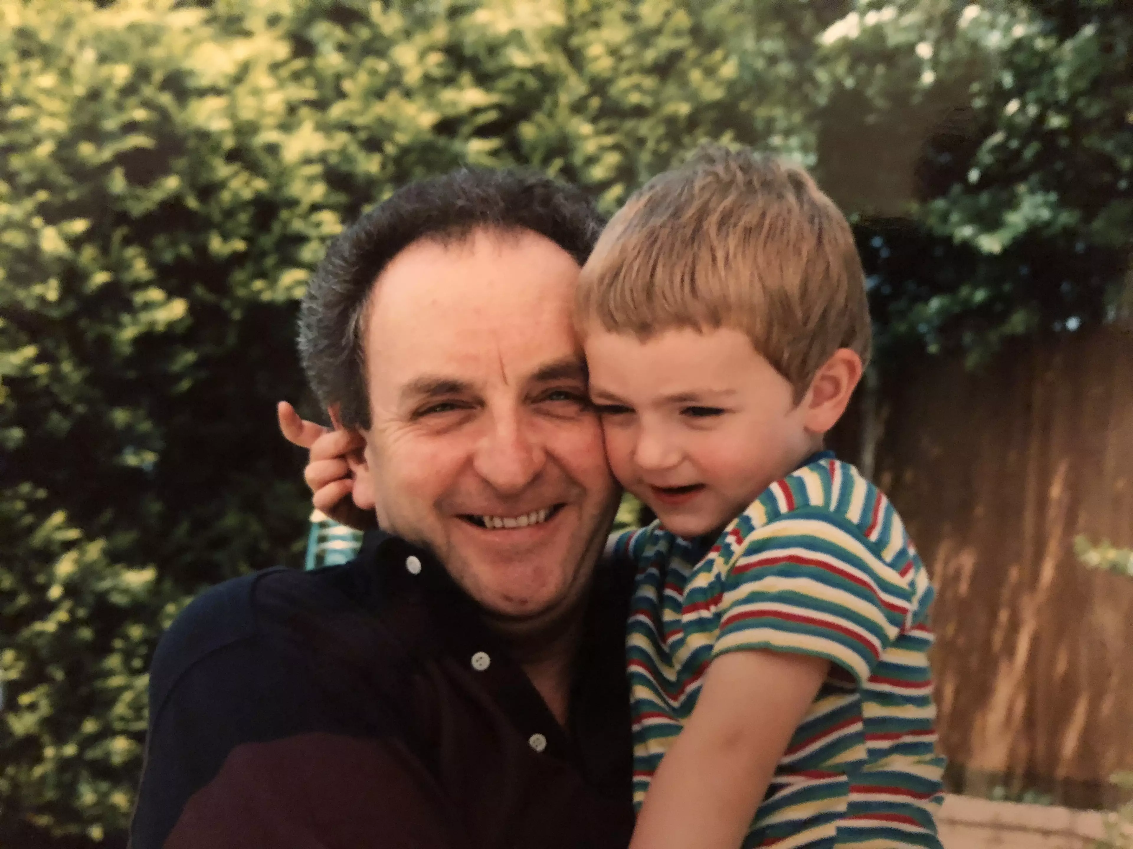 Simon and his dad in 1991.