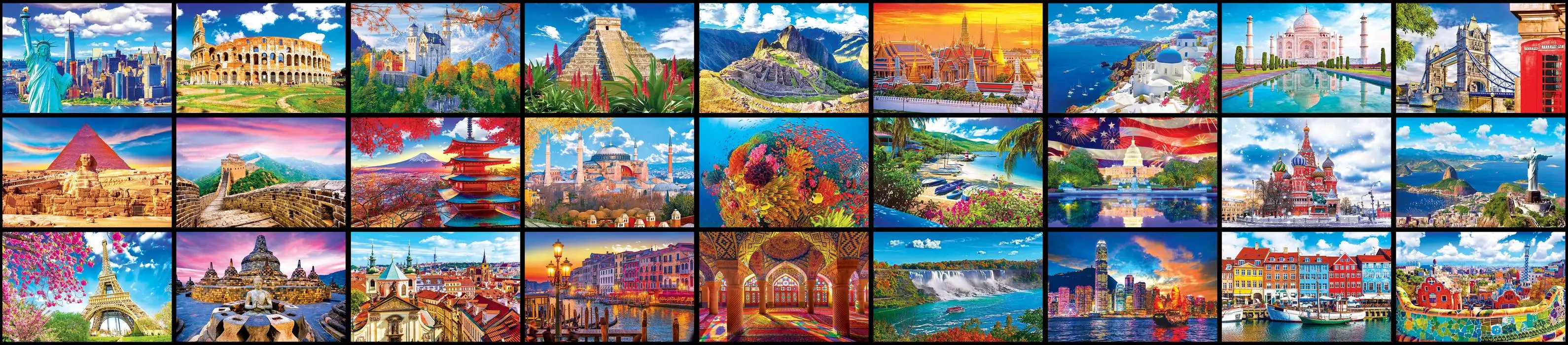 The 51,300 pieces depicts the 27 Wonders of the World (