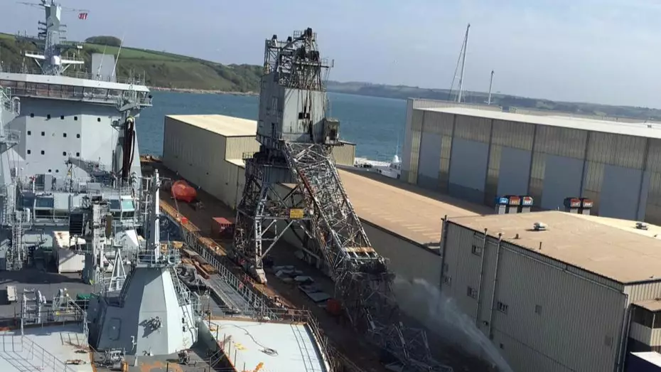 Falmouth Docks Evacuated After Crane Collapses