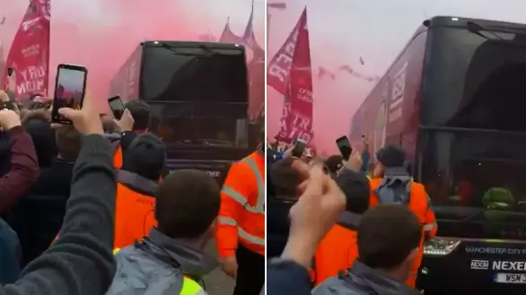 Liverpool Fans Launch Missiles At Manchester City's Team Bus In Wild Scenes 