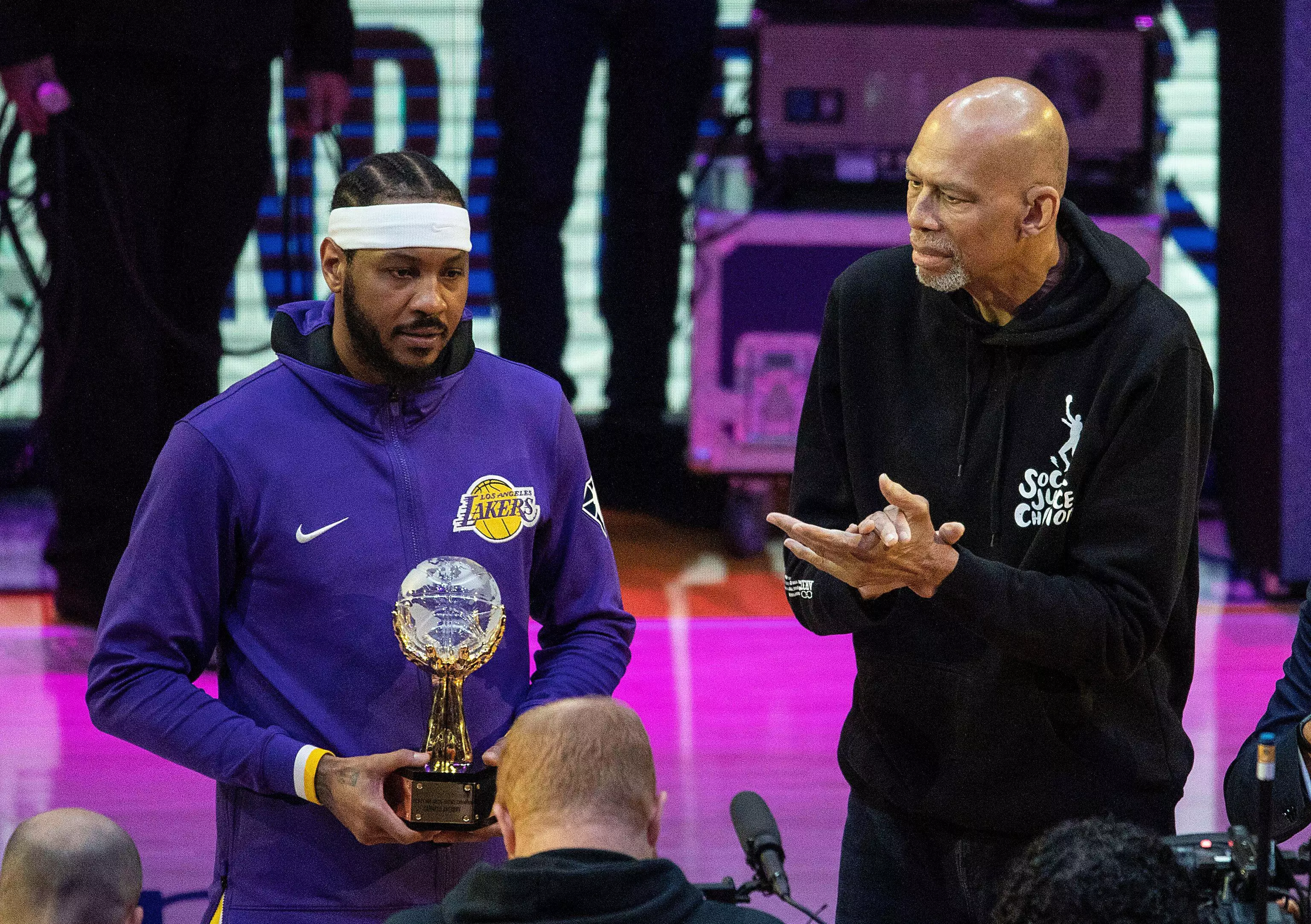 Carmelo Anthony and Kareem Abdul-Jabbar.