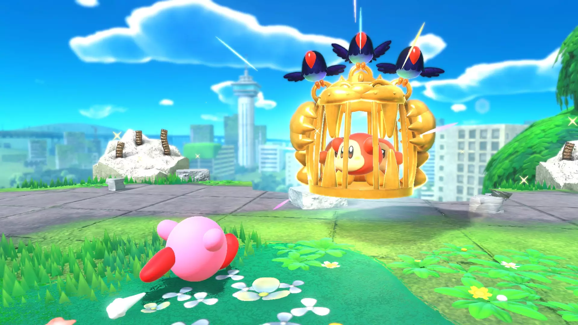 Rescuing Waddle Dees in Kirby and the Forgotten Land /